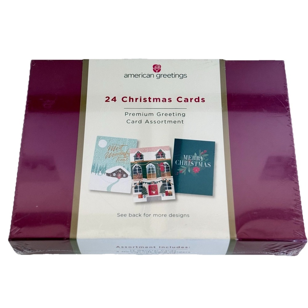 NEW American Greetings 24 Christmas Cards Assortment NIB Sealed
